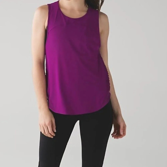 LULULEMON Making Moves Tank Top Size 8 Regal Plum REGP UPF 50+ Reflective - Picture 1 of 9